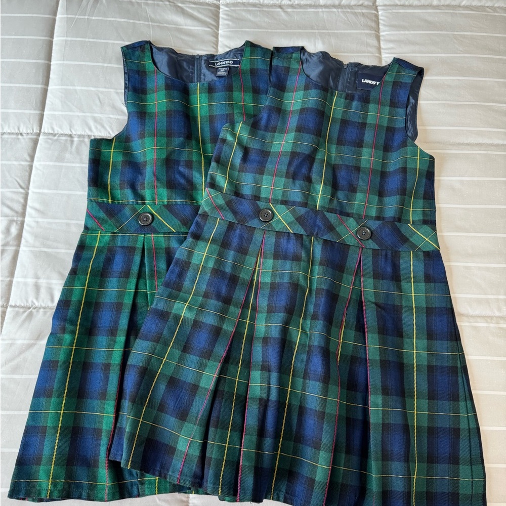Lands' End Kids Uniform Plaid Dress